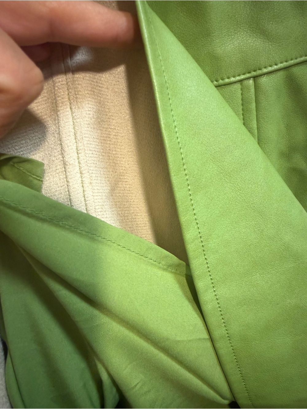 Avec Les Filles FAUX-EVER LEATHER™ FIT-AND-FLARE MINI DRESS in green Medium $129 - Picture 9 of 15